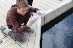 St. Dominic Catholic High School student testing water