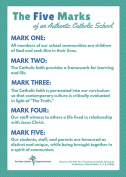 Five Marks of an Authentic Catholic School Poster